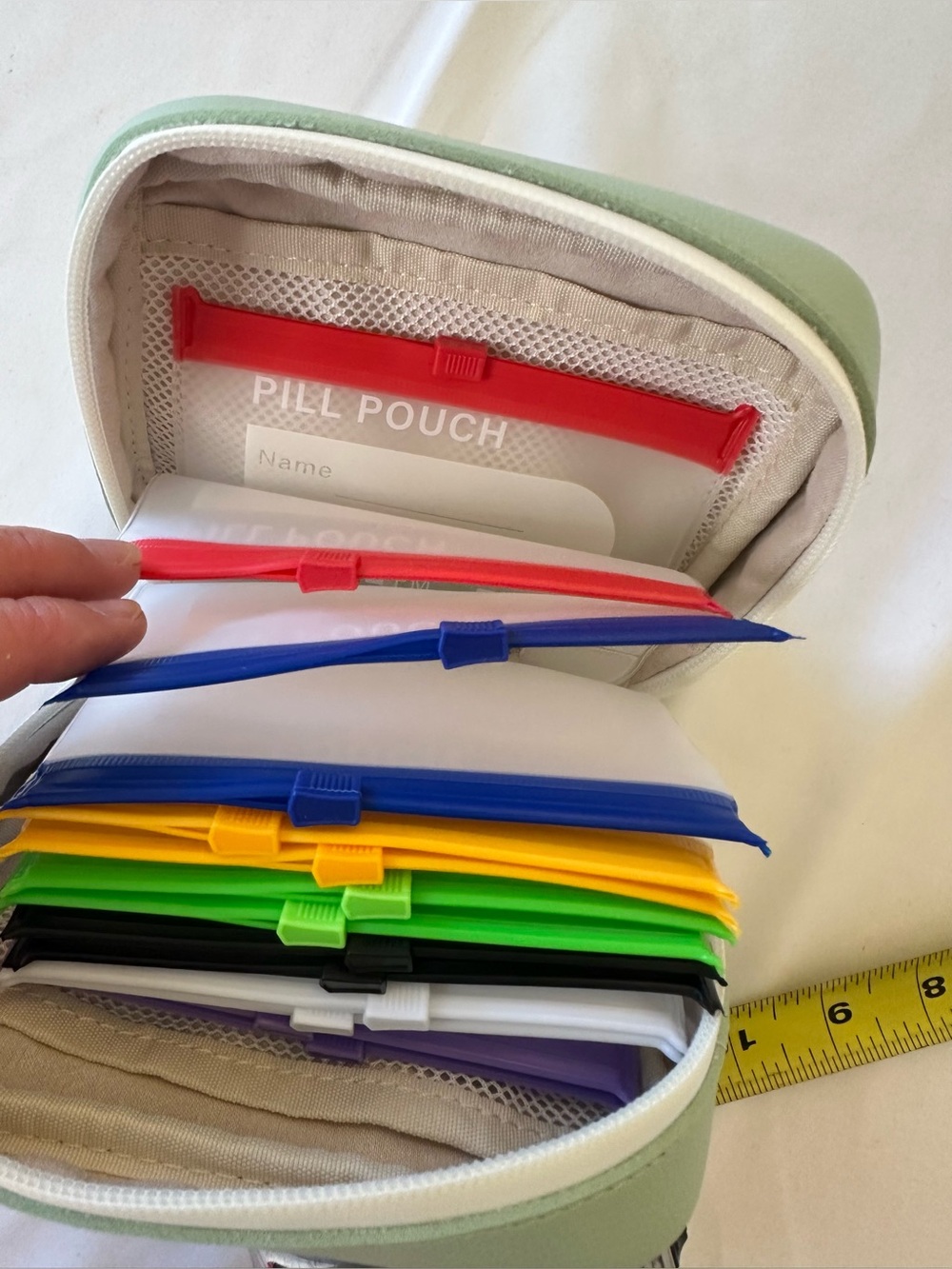 Travel Pill Organizer Pouch - Mint Green